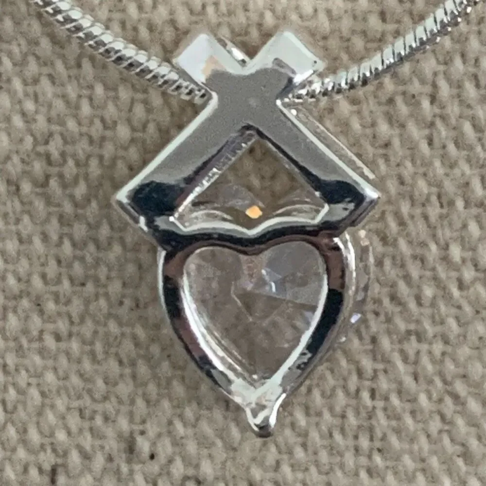 Infinity Heart Pendant Necklace – Diamond Cut Austrian Crystals, Silver Tone